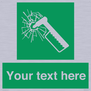 Custom sign safe condition emergency hammer